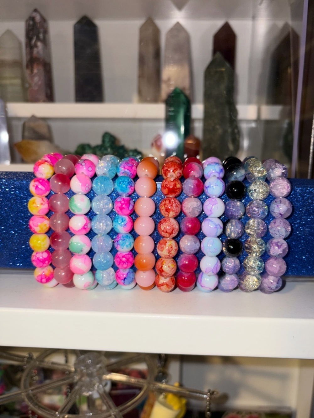 12 Piece Glass Bead Bracelets